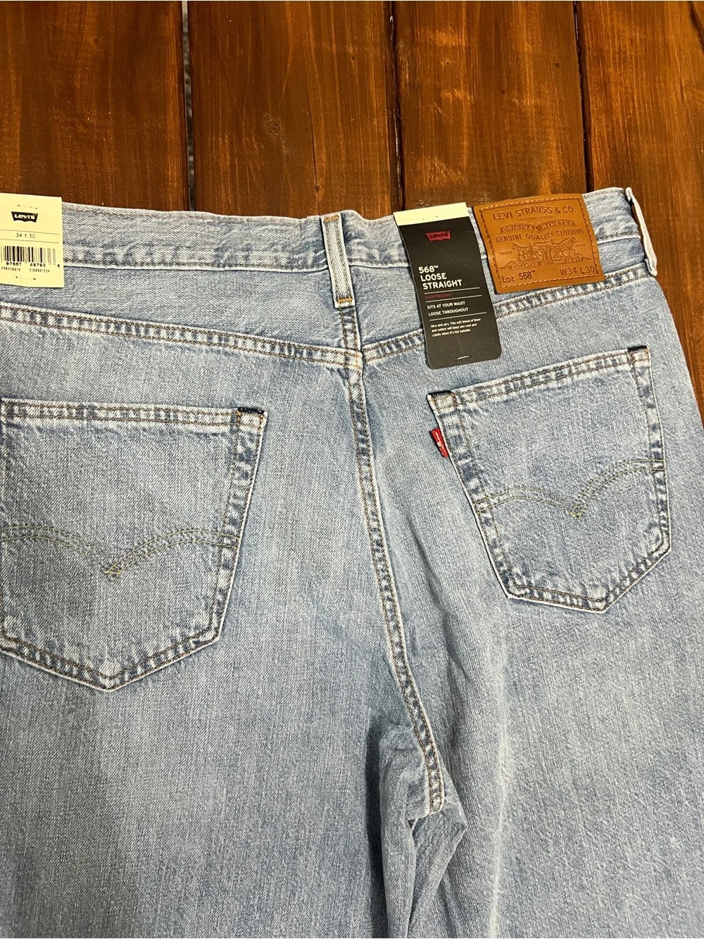 Levi's 568 Loose Straight Lightweight Light Blue Men's Jeans Size 34x30